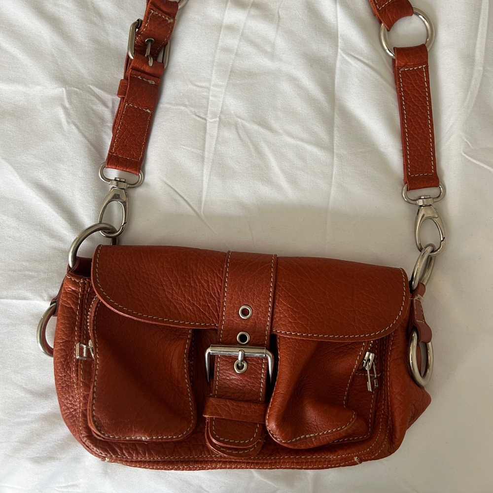 Genuine leather vintage roofers shoulder bag